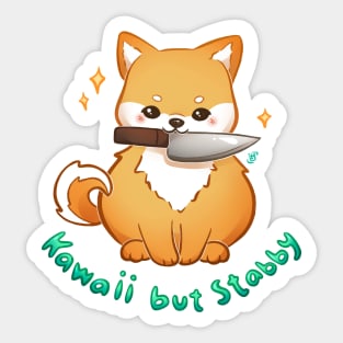 Kawaii but Stabby Shiba Sticker